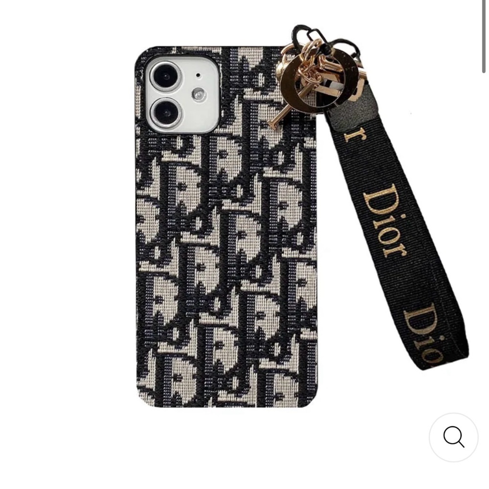 C.D. iPhone 15 Plus Case Blue with Black strap great quality.